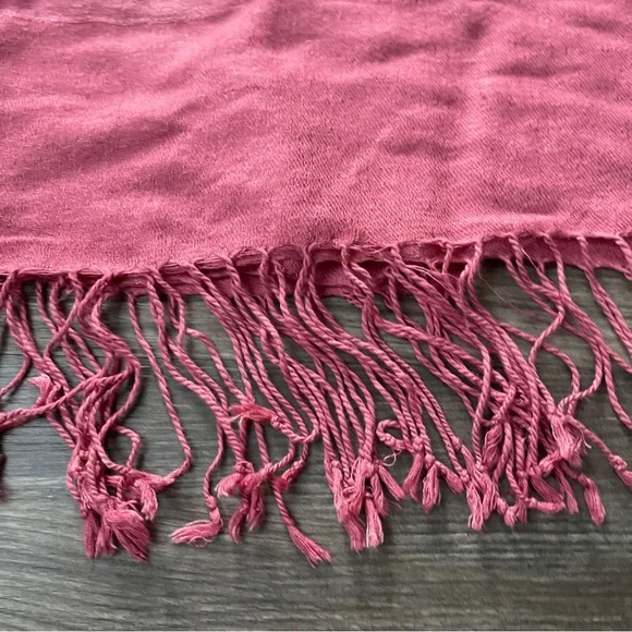 PASHMINA Scarf Coral Pink 70% Cashmere 30% Silk - Picture 2 of 3